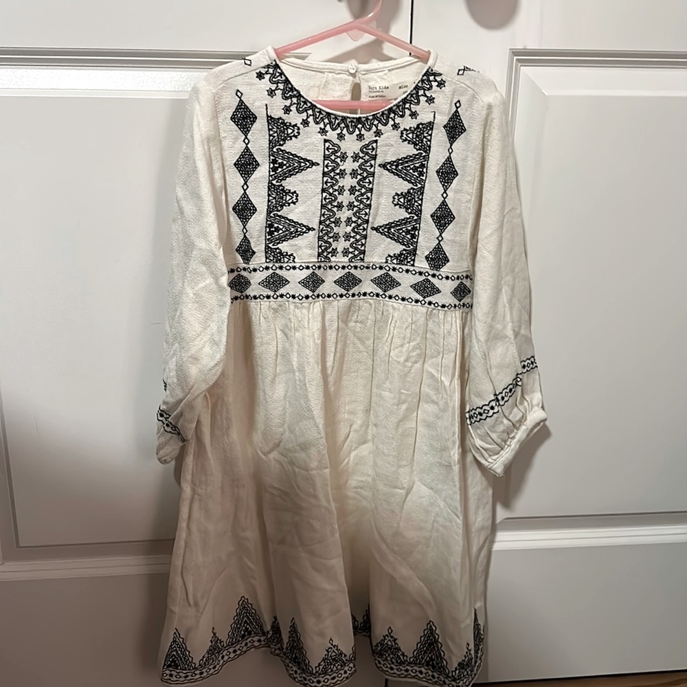 Zara Girls Boho Embroidered Dress 10